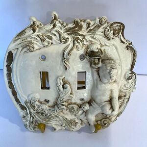 Vintage Ornate Victorian Cherub light switch double light switch